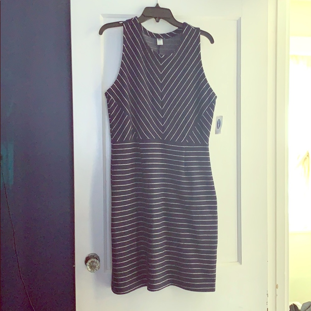 Old navy dress- blue with white stripe